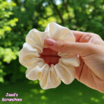 Off White Satin Hair Scrunchie Premium Satin Rubber Hair Band