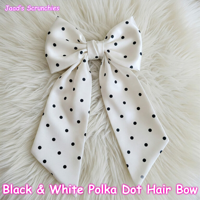 Black & White Polka Dot Hair Bow