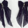 Georgette long tail bow with beads