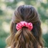 Pink Silk Satin Hair Scrunchies for Girls & Women