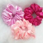 Pink Satin Hair Scrunchies (Pack of 3)