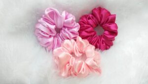 Pink Satin Hair Scrunchies (Pack of 3)