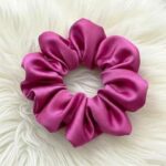 Pink Silk Satin Hair Scrunchies for Girls & Women