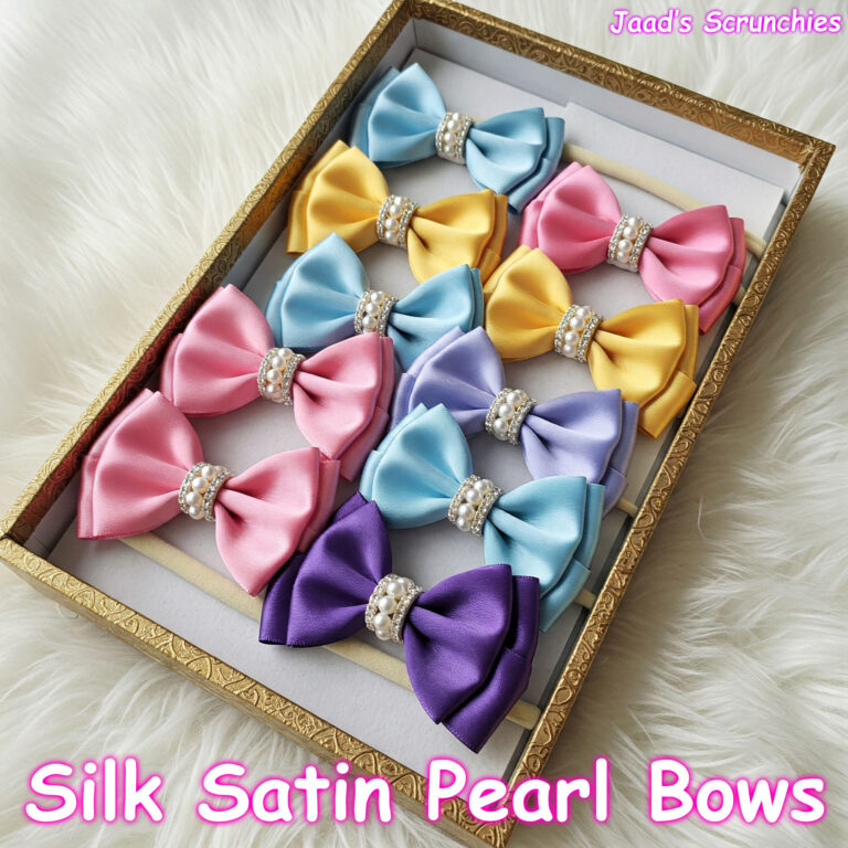 silk satin pearl bows